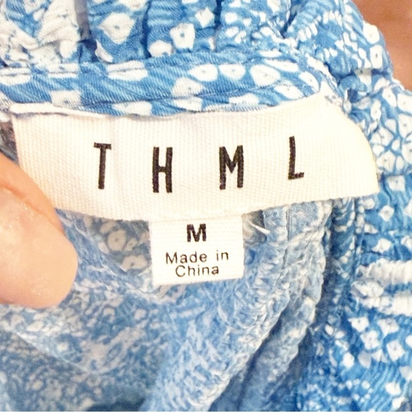 THML Nora Smocked Waist Print Dress M - Picture 13 of 15